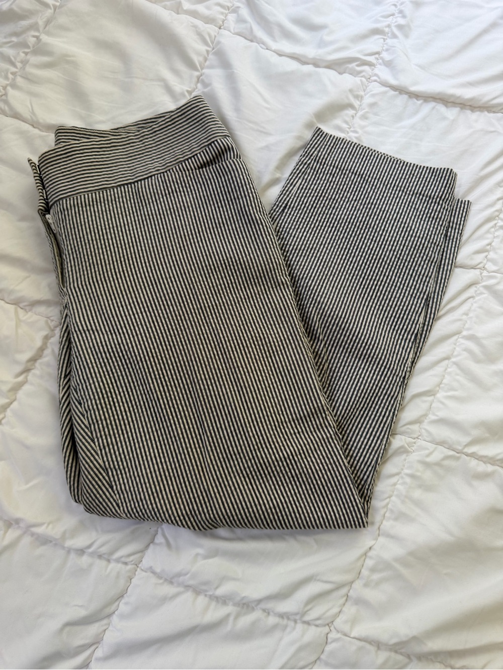 Women’s Blue & White Striped Pants - LOFT
